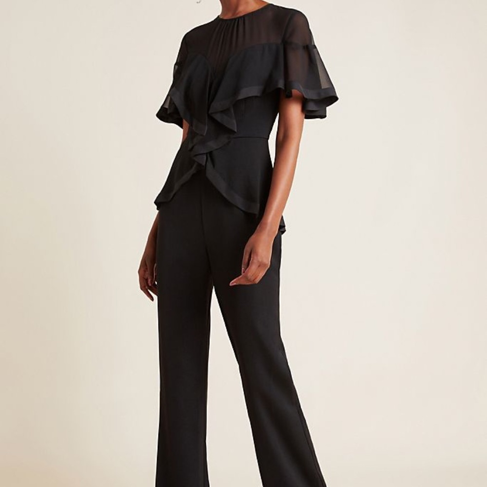 Harlyn Amaris Flutter-Sleeved Jumpsuit